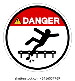 Danger Exposed Conveyors Moving Parts Can Cause Server Injury Symbol Sign, Vector Illustration, Isolate On White Background Label .EPS10