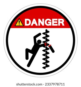 Danger Exposed Rotating Parts Will Cause Service Injury Or Death Symbol Sign, Vector Illustration, Isolate On White Background Label .EPS10