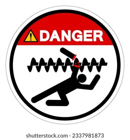 Danger Exposed Rotating Parts Will Cause Service Injury Or Death Symbol Sign, Vector Illustration, Isolate On White Background Label .EPS10