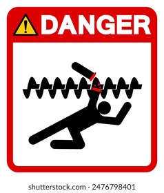 Danger Exposed Rotating Parts Will Cause Service Injury Or Death Symbol Sign, Vector Illustration, Isolate On White Background Label .EPS10