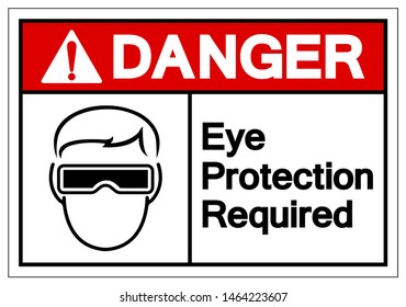 Danger Eye Protection Required Symbol Sign ,Vector Illustration, Isolate On White Background Label. EPS10 