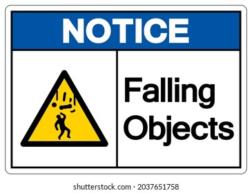 Danger Falling Objects Symbol, Vector Illustration, Isolated On White Background Label. EPS10