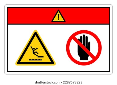 Danger Falling Of Saw Moving Hazard Do Not Touch Symbol Sign, Vector Illustration, Isolate On White Background Label. EPS10