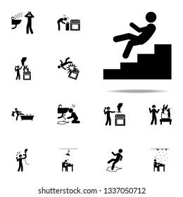 danger, fell down icon. home hazard and safety precaution icons universal set for web and mobile