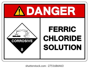 Danger Ferric Chloride Solution Symbol Sign, Vector Illustration, Isolate On White Background, Label. EPS10