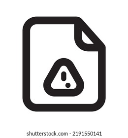 Icono de archivo de peligro con estilo de contorno