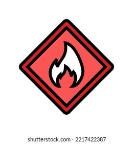 danger fire color icon vector. danger fire sign. isolated symbol illustration