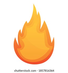 Danger fire flame icon. Cartoon of danger fire flame vector icon for web design isolated on white background