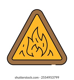 danger fire line icon vector. danger fire sign. isolated symbol illustration