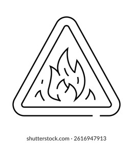 danger fire line icon vector. danger fire sign. isolated contour symbol black illustration