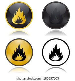 Danger Fire Risk warning signs. 