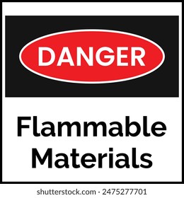 danger fire sign flammable materials vector illustration