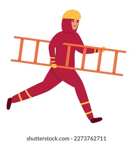Danger fireman icon cartoon vector. Rescue man. Work person