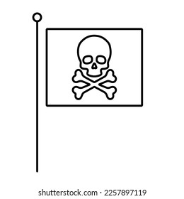 danger flag icon on white background, vector illustration.