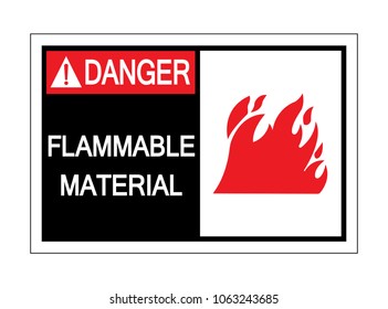 Danger Flammable Material Symbol Sign ,Vector Illustration, Isolate On White Background Label. EPS10