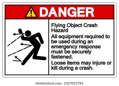 Danger Flying Object Crash Hazard Symbol Sign ,Vector Illustration, Isolate On White Background Label. EPS10