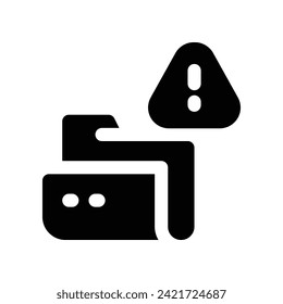 danger folder icon. vector glyph icon for your website, mobile, presentation, and logo design.