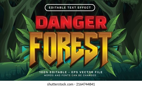 danger forest 3d text effect and editable text effect