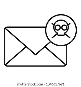 Danger fraud mail icon. Outline danger fraud mail vector icon for web design isolated on white background