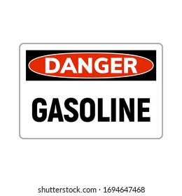 Danger fuel gasoline flammable gas icon. Gasoline liquid sign warning