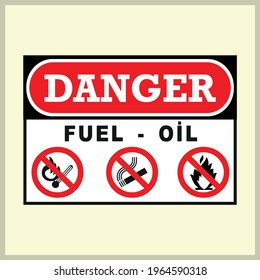 Danger Fuel Oil vector sign