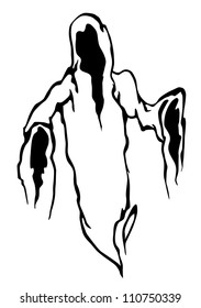 Danger ghost for halloween concept. Vector illustration