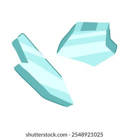 danger glass broken shard cartoon. hazard jagged, crack fracture, piece transparent danger glass broken shard sign. isolated symbol vector illustration