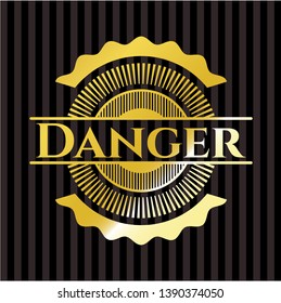 Danger gold emblem. Vector Illustration. Detailed.