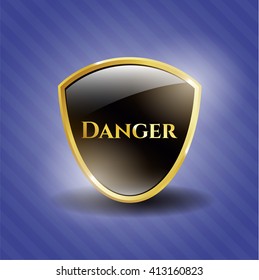 Danger gold shiny emblem
