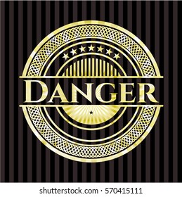 Danger gold shiny emblem