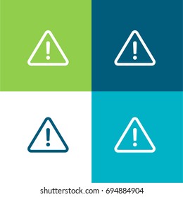 Danger green and blue material color minimal icon or logo design