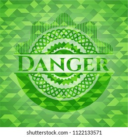 Danger green mosaic emblem