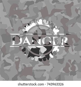 Danger grey camouflage emblem
