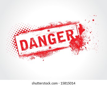 danger grunge tag with half tone background