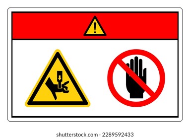 Danger Hand Crush Force From Above Do Not Touch Symbol Sign, Vector Illustration, Isolate On White Background Label. EPS10