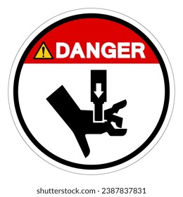 Danger Hand Crush Force From Above Symbol Sign, Vector Illustration, Isolate On White Background Label .EPS10