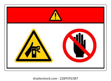 Danger Hand Crush Force from Below Do Not Touch Symbol Sign, Vector Illustration, Isolate On White Background Label. EPS10