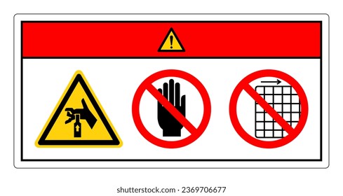 Danger Hand Crush Force From Below Do Not Touch and Do Not Remove Guard Symbol Sign, Vector Illustration, Isolate On White Background Label .EPS10