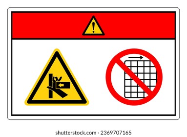 Fuerza de aplastamiento de mano de peligro del símbolo derecho, Ilustración vectorial, aislamiento de la etiqueta de fondo blanco .EPS10