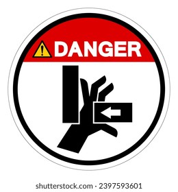 Danger Hand Crush Force From Right Symbol Sign, Vector Illustration, Isolate On White Background Label .EPS10