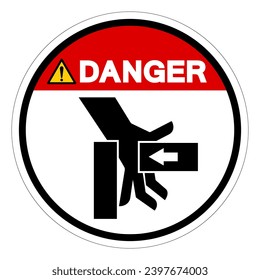 Danger Hand Crush Force From Right Symbol Sign, Vector Illustration, Isolate On White Background Label .EPS10
