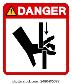 Danger Hand Crush Moving Parts Symbol Sign, Vector Illustration, Isolate On White Background Label .EPS10