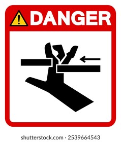 Danger Hand Crush Moving Parts Symbol Sign, Vector Illustration, Isolate On White Background Label .EPS10