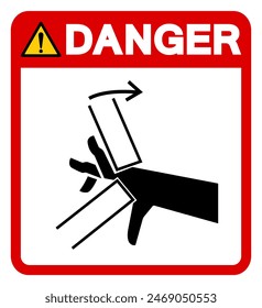 Danger Hand Crush Pinch Point Symbol Sign, Vector Illustration, Isolate On White Background Label .EPS10