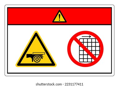 Danger Hand Crush Roller Pinch Point Do Not Remove Guard Symbol Sign, Vector Illustration, Isolate On White Background Label .EPS10