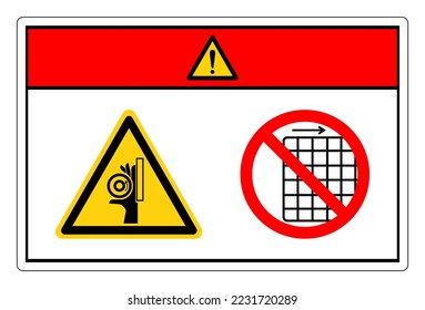 Danger Hand Crush Roller Pinch Point Do Not Remove Guard Symbol Sign, Vector Illustration, Isolate On White Background Label .EPS10