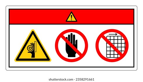 Danger Hand Crush Roller Pinch Point Do Not Touch and Do Not Remove Guard Symbol Sign, Vector Illustration, Isolate On White Background Label .EPS10