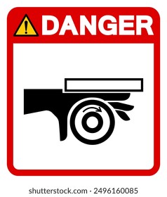 Danger Hand Crush Roller Pinch Point Symbol Sign, Vector Illustration, Isolate On White Background Label .EPS10