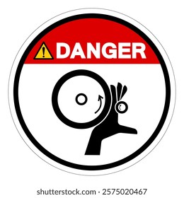 Danger Hand Entangle Rollers Symbol Sign, Vector Illustration, Isolate On White Background Label.EPS10