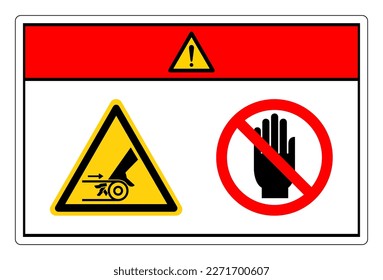 Danger Hand Entanglement Belt Drive Do Not Touch Symbol Sign, Vector Illustration, Isolate On White Background Label. EPS10